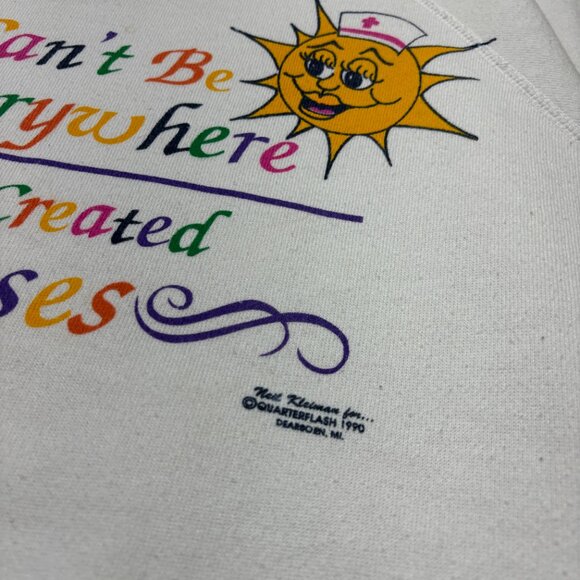 Vintage Nursing Sweatshirt Womens XL White Crewneck Nurse Nurses 90s - Picture 4 of 12